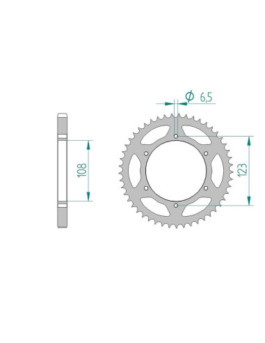 Kit chaine AFAM acier DERBI GPR 125 4T pas 428 2009 à 2012