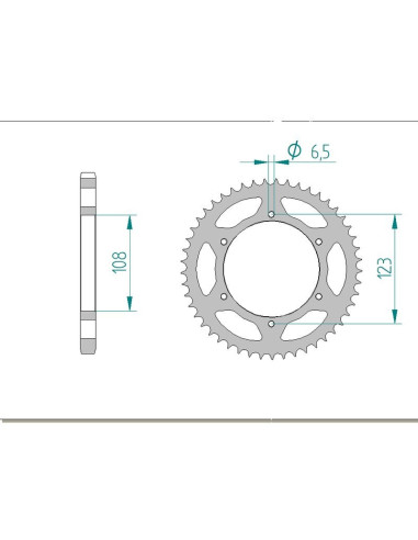 Kit chaine AFAM acier DERBI MULHACEN 125 ROUES BATONS pas 428 2007 à 2009