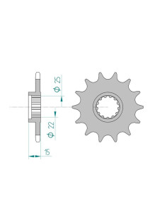 Pignon AFAM pour moto au pas de 520