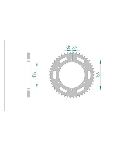 Kit chaine AFAM acier DERBI MULHACEN 659 pas 520 2007 à 2008