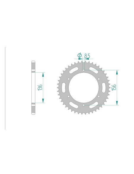 Kit chaine AFAM acier DERBI MULHACEN 659 pas 520 2007 à 2008