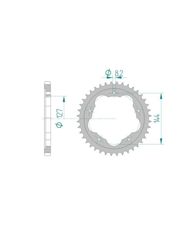 Kit chaine AFAM alu DUCATI 796 HYPER MOTARD for PCD2 pas 525 2010 à 2012