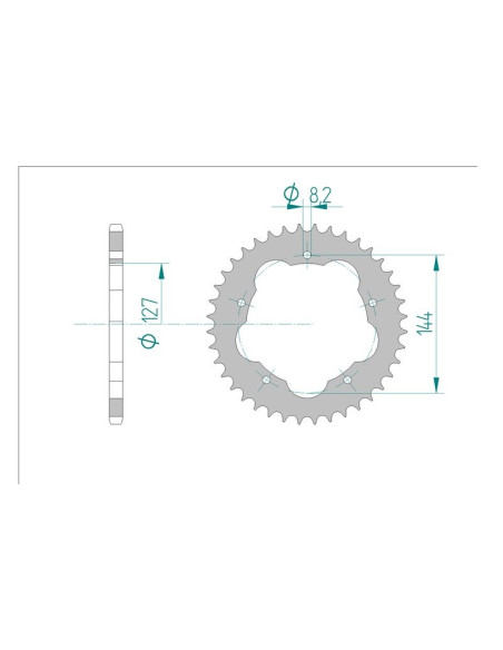 Kit chaine AFAM alu DUCATI 996 R/998 S for PCD1 pas 520 2001 à 2002