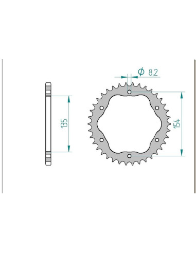 Kit chaine AFAM acier DUCATI 1098 STRADA for PCD3 pas 520 2007 à 2008
