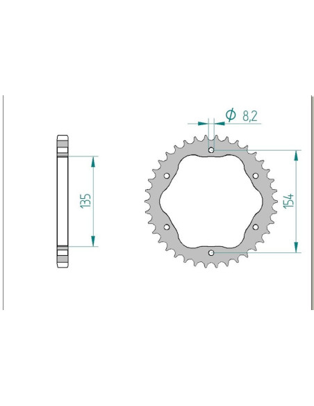 Kit chaine AFAM alu DUCATI 1198 S/R for PCD3 pas 525 2009 à 2011