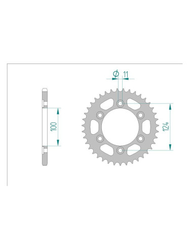 Kit chaine AFAM acier DUCATI 600 MONSTER pas 520 1994 à 1994