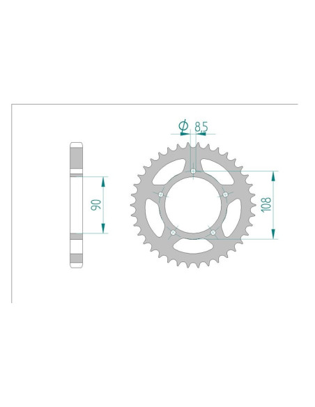 Kit chaine AFAM acier DUCATI 600 PANTAH pas 530 1982 à 1982