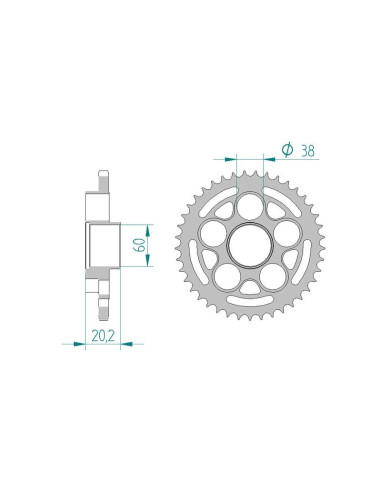 Kit chaine AFAM acier DUCATI 800 MONSTER S2R pas 520 2005 à 2008