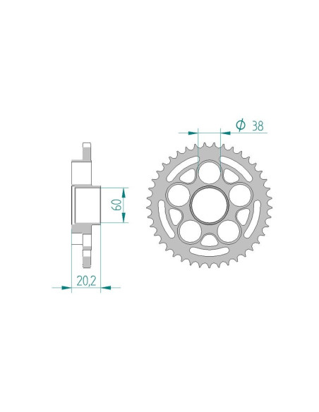 Kit chaine AFAM acier DUCATI 800 MONSTER S2R pas 520 2005 à 2008