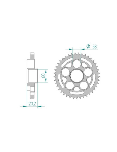 Kit chaine AFAM acier DUCATI 848 / evo pas 525 2007 à 2013