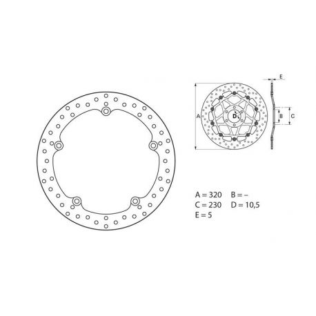 Disque de frein BREMBO fixe avant HONDA NC700 X / s