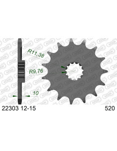 Pignon AFAM pour moto au pas de 520 22303
