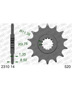 Pignon AFAM pour moto au pas de 520 22310
