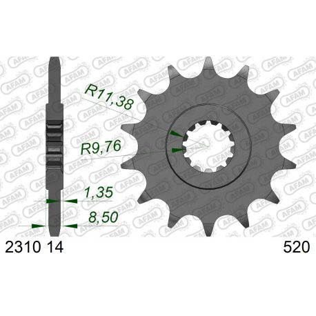 Pignon AFAM pour moto au pas de 520 22310