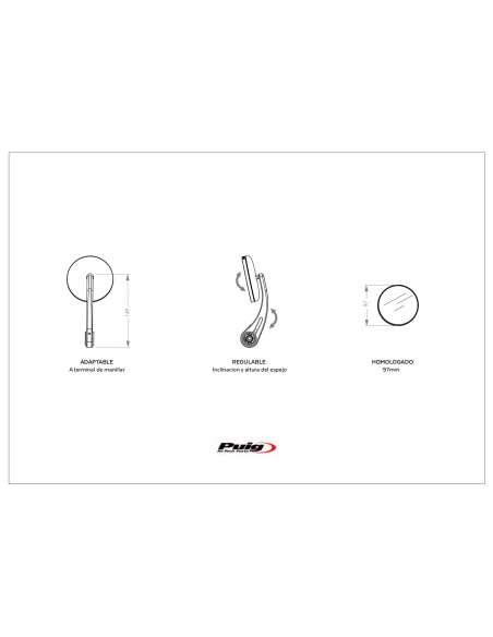 Rétroviseur moto PUIG Grand Tracker caracteristiques