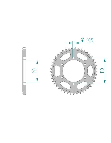 Kit chaine AFAM acier YAMAHA 700 TENERE couronne