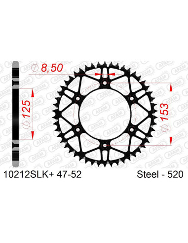 Kit chaine AFAM acier SLK HONDA CR 125 R 3 pas 520 2003