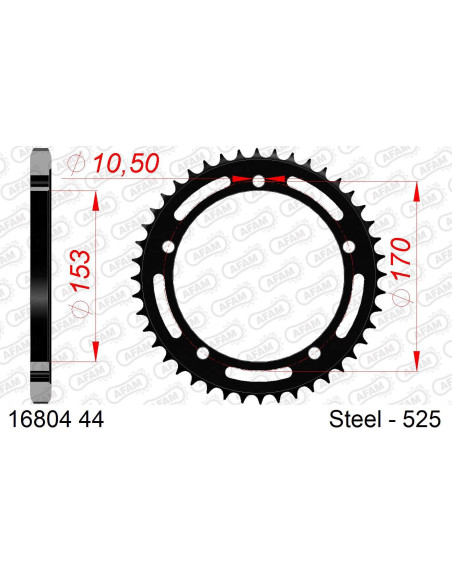 Kit chaine AFAM acier KAWASAKI H2 2015 2019 couronne