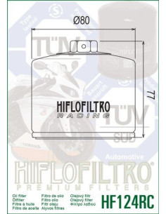 Filtre à huile HF124RC HIFLO FILTRO Racing Kawasaki 2
