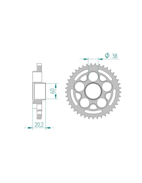 Kit chaine AFAM acier DUCATI 998 S4R S TESTASTRETTA pas 525 2006 à 2008