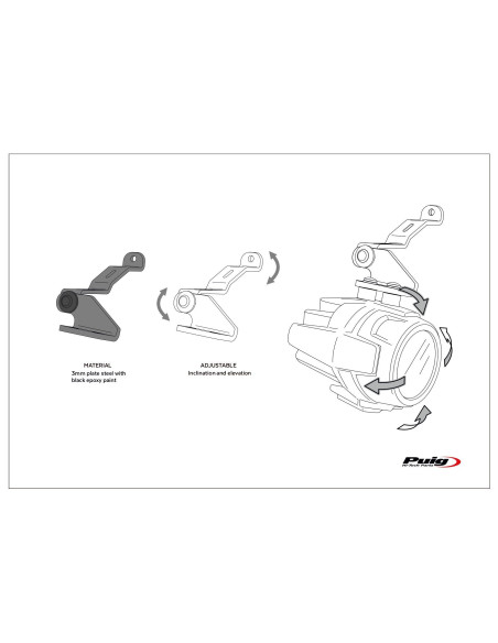 Support de phare auxiliaire pour BMW F850GS 2018 2020 non contractuel