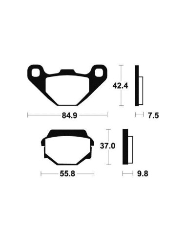 Plaquettes de frein moto TECNIUM MO86 métal fritté schéma