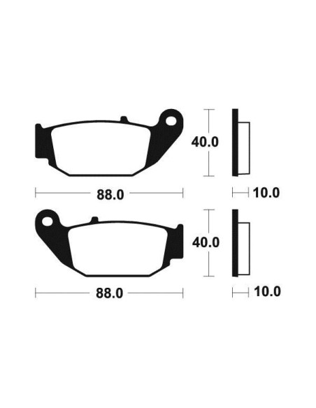 Plaquettes de frein moto TECNIUM MA415 organique dimensions