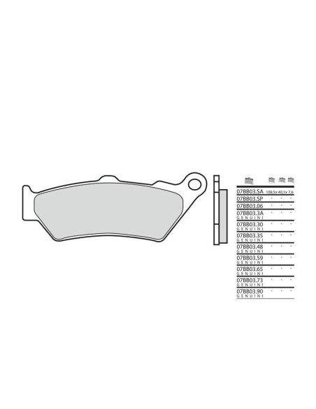 Plaquette moto BREMBO 07BB03SA Métal fritté