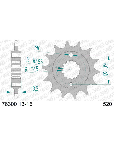 Kit chaine AFAM acier KYMCO MAXXER 250 pas 520 2007 à 2013
