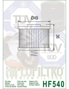 Filtre à huile HF540 HIFLO FILTRO 2
