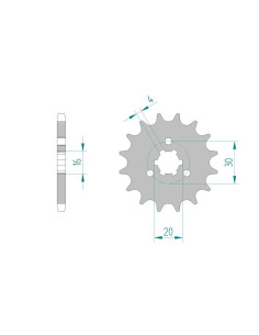 Pignon AFAM pour moto au pas de 428