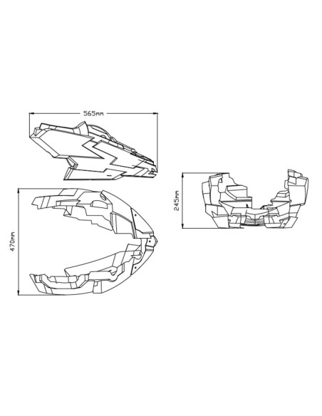 Sabot moteur PUIG pour KAWASAKI Z650 dimensions