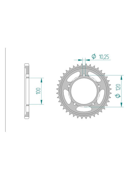 Kit chaine AFAM acier APRILIA DORSODURO 900 pas 525 2017 à 2020 couronne