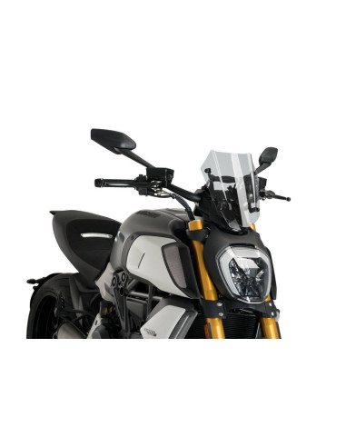 Saute vent Naked new generation sport réglable DUCATI DIAVEL 1260 fumé claire