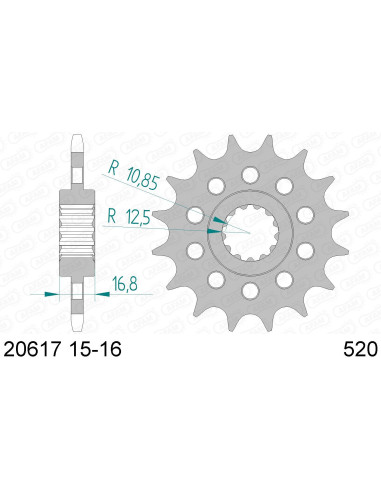 Kit chaine DID  ACIER HONDA NC 750 X  DCT   E 2014 à 2020