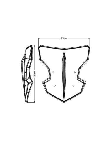 Saut vent Naked New génération sport Yamaha MT-125 dimensions