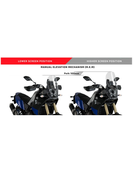 Support bulle MEM PUIG avec bulle Touring pour Yamaha Ténéré 700