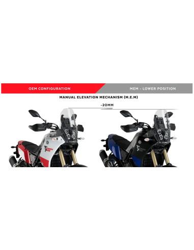 Support bulle MEM PUIG avec bulle Touring pour Yamaha Ténéré 700