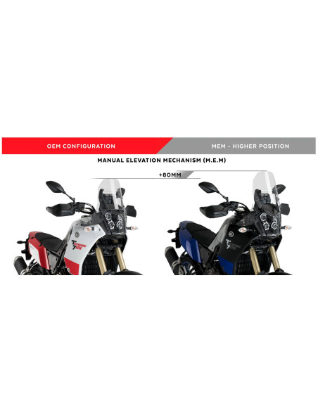 Support bulle MEM PUIG avec bulle Touring pour Yamaha Ténéré 700