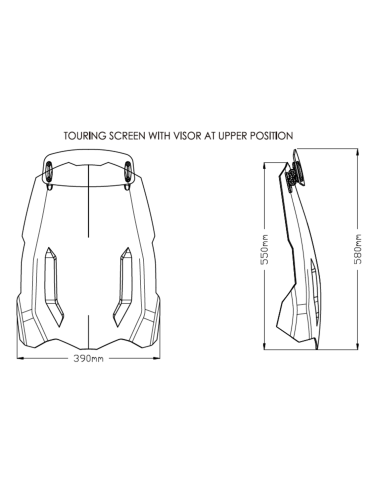 Bulle PUIG Touring avec deflecteur TRIUMPH TIGER 900 dimension haute