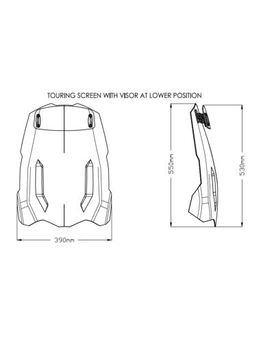 Bulle PUIG Touring avec deflecteur TRIUMPH TIGER 900 dimension base