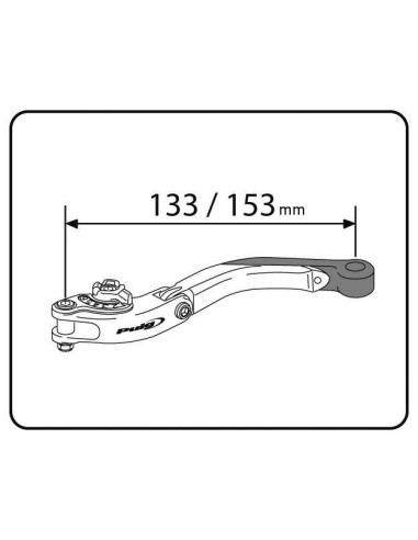 Levier d'embrayage PUIG rabattable extensible 3.0 dimensions