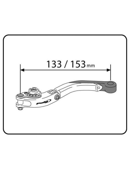 Levier d'embrayage PUIG rabattable extensible 3.0 dimensions