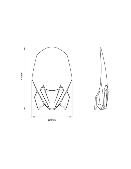 Saute vent Naked new generation touring BMW F900R 2020 pour support origine dimensions