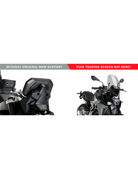 Saute vent Naked new generation touring BMW F900R 2020 sans support origine comparatif montée