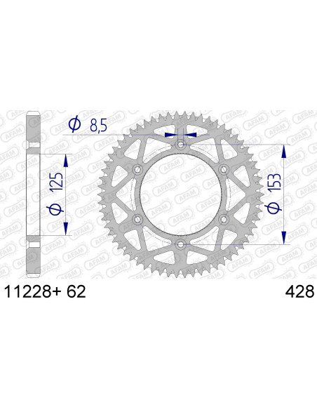 Kit chaine DID  ALU HM/HONDA CRE F 125 4T ANTIBOUE 2009 à 2011