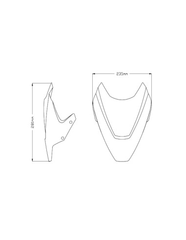 Saute vent Naked new generation sport DUCATI Streetfighter V4 dimensions