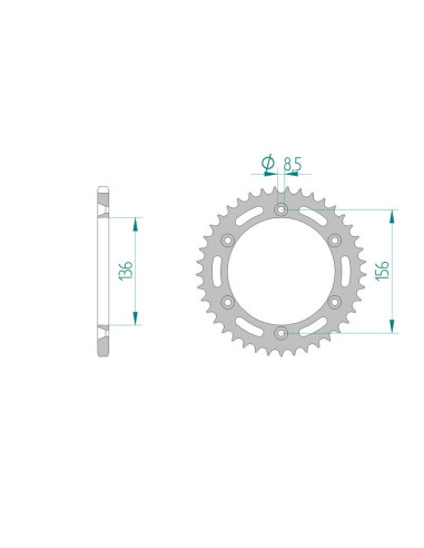 Kit chaine AFAM acier GAS-GAS 450 FSE/ EC-F pas 520 2003 à 2009