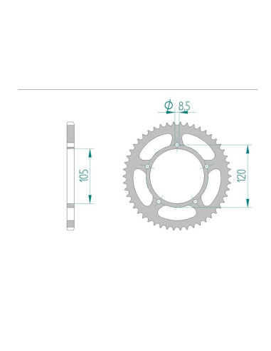 Kit chaine AFAM acier GENERIC TRIGGER 50 pas 420 2007 à 2012