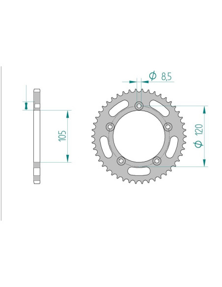 Kit chaine AFAM acier GILERA 50 EAGLET pas 420 1997 à 1998